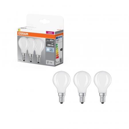 3er Pack OSRAM E14 LED Base Classic P 60 matt 5,9W wie 60W neutralweißes Licht